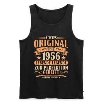 Original seit 1956 – 70. Geburtstag Retro - Männer Premium Bio Tank Top - Schwarz - Vorne - Michal (187cm)