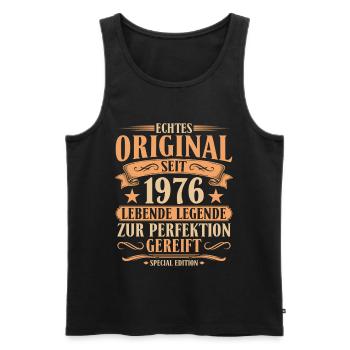 Original seit 1976 – 50. Geburtstag Retro  - Männer Premium Bio Tank Top - Schwarz - Vorne - Michal (187cm)