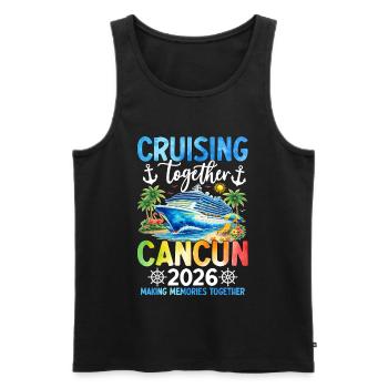 Croisière ensemble Cancún 2026 - Débardeur bio Premium Homme - noir - Devant - Michal (187cm)