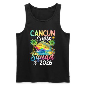 Équipe de croisière de Cancún 2026 - Débardeur bio Premium Homme - noir - Devant - Michal (187cm)