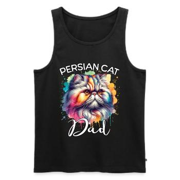 Perserkatze Papa - Männer Premium Bio Tank Top - Schwarz - Vorne - Michal (187cm)