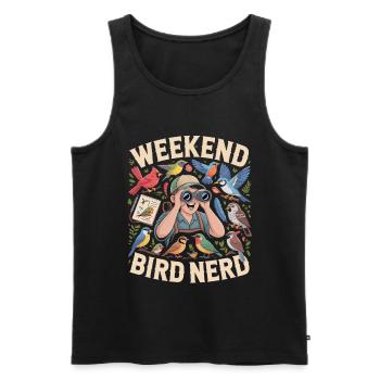 Weekend Bird Nerd Vogelbeobachter - Männer Premium Bio Tank Top - Schwarz - Vorne - AI Model Male 178 light (178cm)