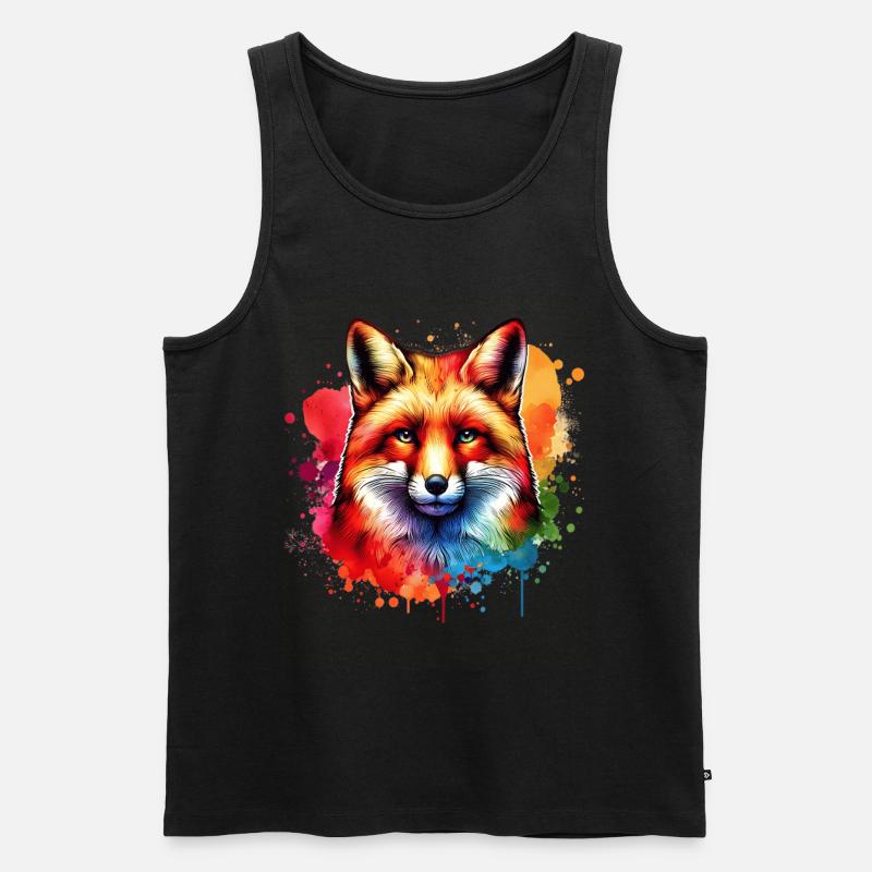 Rotfuchs Fuchs Motiv - Männer Premium Bio Tank Top - Schwarz