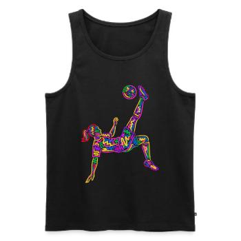 Fußball bunte Fußballerin Mädchen Fußballspielerin - Männer Premium Bio Tank Top - Schwarz - Vorne - Michal (187cm)