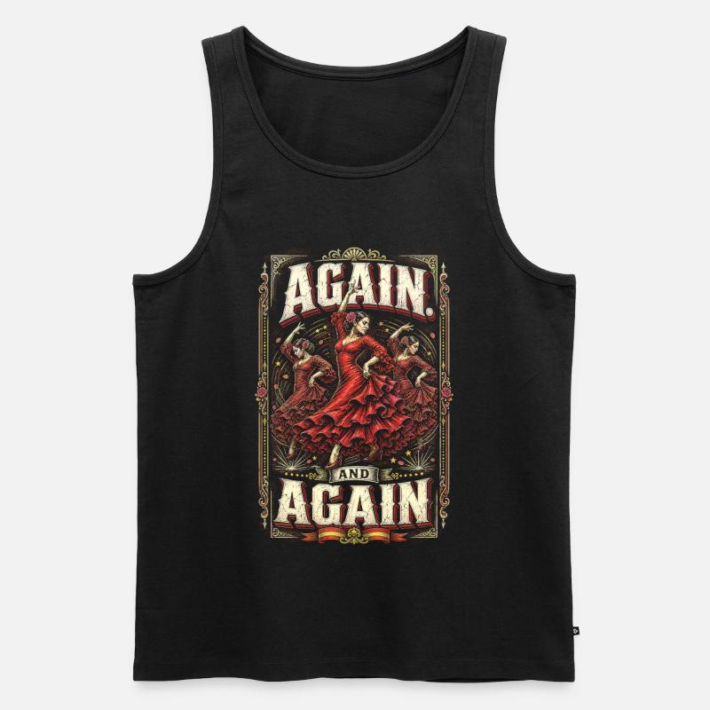 Flamenco Again And Again - Männer Premium Bio Tank Top - Schwarz