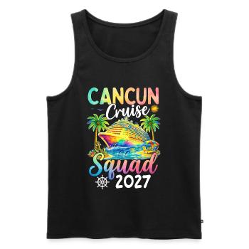 Cancun Cruise Squad 2027 - Men's Premium Organic Tank Top - black - Front - AI Model Male 178 light (178cm)