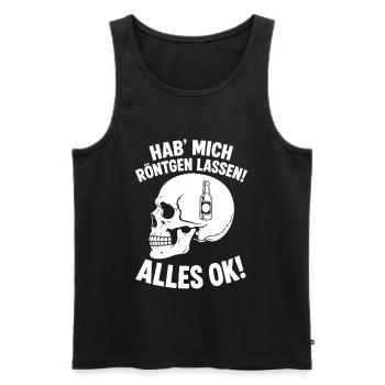 Bier im Kopf Röntgen Humor Shirt - Männer Premium Bio Tank Top - Schwarz - Vorne - Michal (187cm)