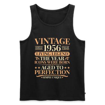 Living Legend 1956 – 70th Birthday Retro - Men's Premium Organic Tank Top - black - Front - AI Model Male 178 light (178cm)