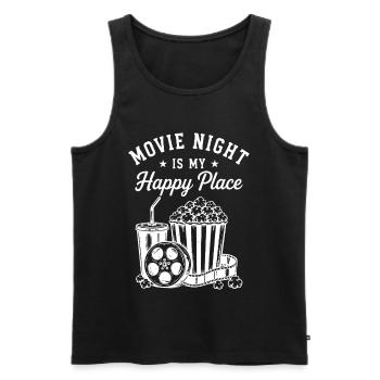 Movie Night is my Happy Place Kino Film Popcorn - Männer Premium Bio Tank Top - Schwarz - Vorne - Michal (187cm)