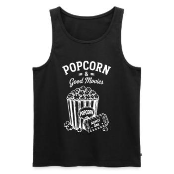 Popcorn and Good Movies Kino Film Ticket - Männer Premium Bio Tank Top - Schwarz - Vorne - AI Model Male 178 light (178cm)