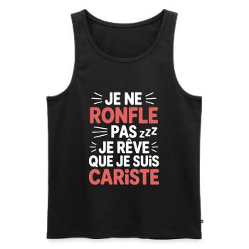 Je Ne Ronfle Pas Cariste Humour Cadeau Collègues - Débardeur bio Premium Homme - noir - Devant - Michal (187cm)