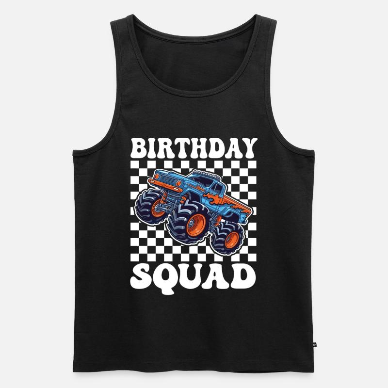 Monstertruck Birthday Squad - Männer Premium Bio Tank Top - Schwarz