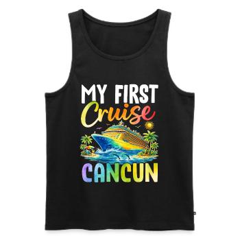 My First Cruise Cancun - Men's Premium Organic Tank Top - black - Front - AI Model Male 178 light (178cm)