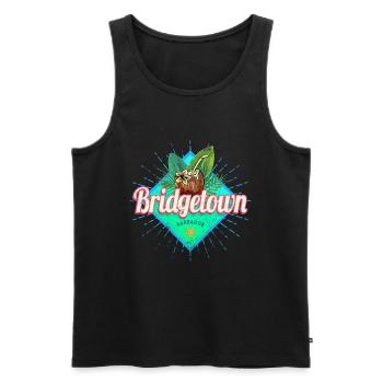 Souvenir caribéen vintage de Bridgetown à la Barbade - Débardeur bio Premium Homme - noir - Devant - AI Model Male 178 light (178cm)