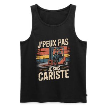 T-Shirt Humour Cadeau Cariste Original Collègues - Débardeur bio Premium Homme - noir - Devant - Michal (187cm)
