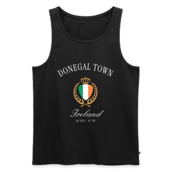 Donegal Town Irland Wappen Krone – Reise Souvenir - Männer Premium Bio Tank Top - Schwarz - Vorne - AI Model Male 178 light (178cm)