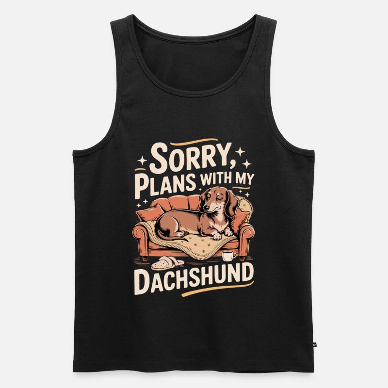 Dackel statt Pläne - Männer Premium Bio Tank Top - Schwarz