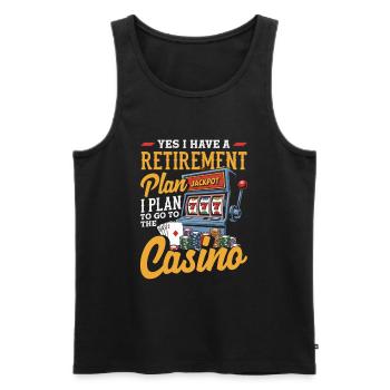 Casino Pension Retirement Gambling Slot Machine - Men's Premium Organic Tank Top - black - Front - Michal (187cm)