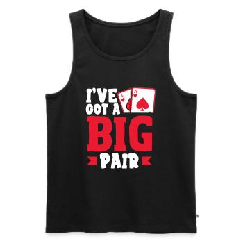 J’ai une grosse paire de Texas Holdem Poker - Débardeur bio Premium Homme - noir - Devant - Michal (187cm)