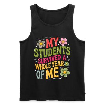 My Students Survived A Whole Year of Me Teacher - Débardeur bio Premium Homme - noir - Devant - AI Model Male 178 light (178cm)
