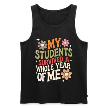 My Students Survived A Whole Year of Me Teacher - Débardeur bio Premium Homme - noir - Devant - AI Model Male 178 light (178cm)