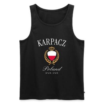 Couronne des armoiries de Karpacz Pologne – Souvenir de voyage - Débardeur bio Premium Homme - noir - Devant - AI Model Male 178 light (178cm)