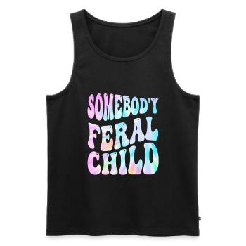 Somebody Feral Child Tie-Dye - Men's Premium Organic Tank Top - black - Front - AI Model Male 178 light (178cm)