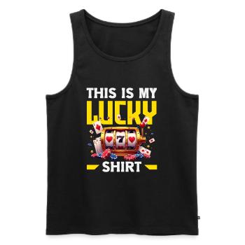My Lucky Shirt Casino Slot Machine Gambling - Men's Premium Organic Tank Top - black - Front - Michal (187cm)