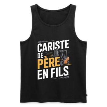T-Shirt Cariste Père En Fils Original - Débardeur bio Premium Homme - noir - Devant - Michal (187cm)