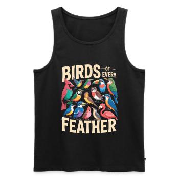 Birds of Every Feather Vogel Vielfalt - Men's Premium Organic Tank Top - black - Front - AI Model Male 178 light (178cm)