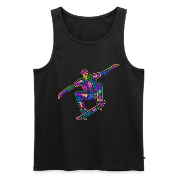 Colorful Skater Skateboarder Kids Skateboard - Men's Premium Organic Tank Top - black - Front - Michal (187cm)
