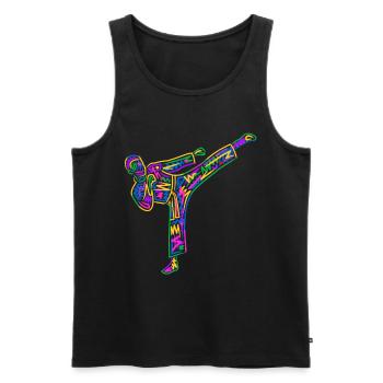 Taekwondo Arts martiaux Karaté Colorés pour enfants - Débardeur bio Premium Homme - noir - Devant - Michal (187cm)