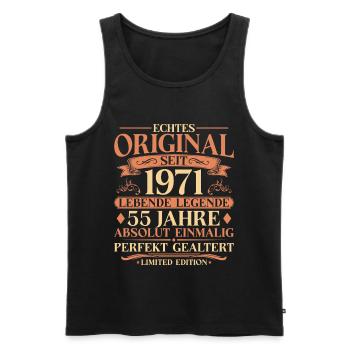 55. Geburtstag Echtes Original 1971 Vintage - Männer Premium Bio Tank Top - Schwarz - Vorne - Michal (187cm)