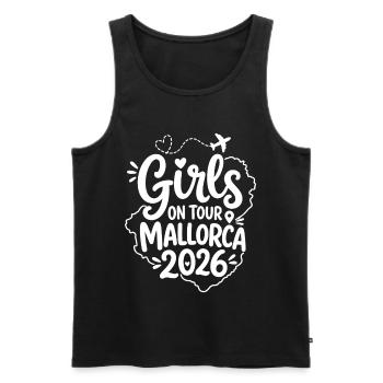 Malle 2026 Filles en tournée Majorque 2026 - Débardeur bio Premium Homme - noir - Devant - Michal (187cm)