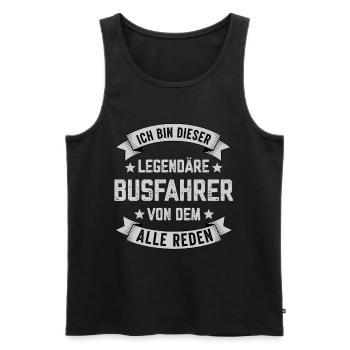 Ich bin dieser Legendäre Busfahrer Spruch - Männer Premium Bio Tank Top - Schwarz - Vorne - AI Model Male 178 light (178cm)