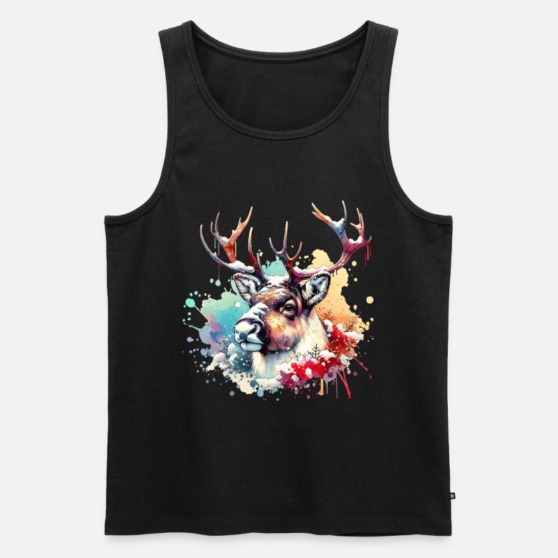 Rentier Geschenk - Männer Premium Bio Tank Top - Schwarz