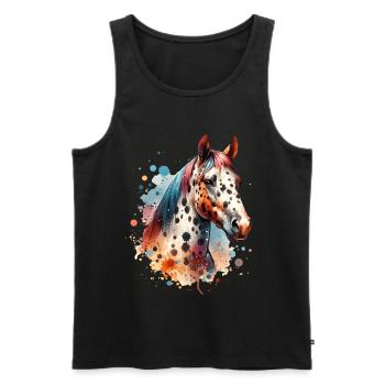 Appaloosa Motif Horse - Men's Premium Organic Tank Top - black - Front - Michal (187cm)