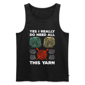 yes, I need all the yarn - Men's Premium Organic Tank Top - black - Front - AI Model Male 178 light (178cm)
