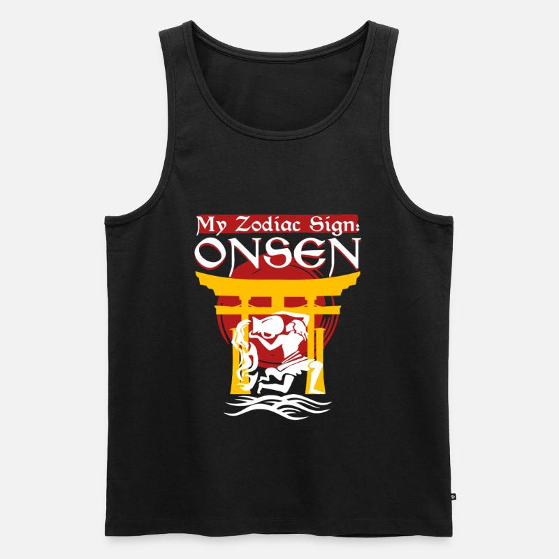 Onsen Thermalbad Bad - Männer Premium Bio Tank Top - Schwarz