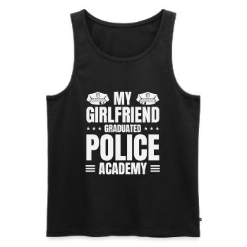 Petite amie de l’école de police diplômée de l’Académie de police - Débardeur bio Premium Homme - noir - Devant - Michal (187cm)