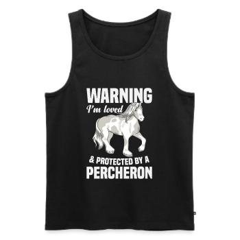 Reiter-geliebter und geschützter Pferdebesitzer Percheron - Männer Premium Bio Tank Top - Schwarz - Vorne - Michal (187cm)