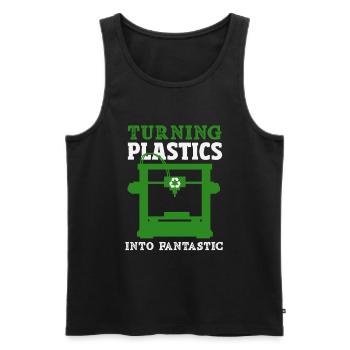 Turning Plastic Into Awesome 3D Printer - Men's Premium Organic Tank Top - black - Front - AI Model Male 178 light (178cm)