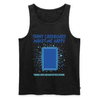 Shiny Cardboard Makes Me Happy Trading Cards - Men's Premium Organic Tank Top - black - Front - Michal (187cm)