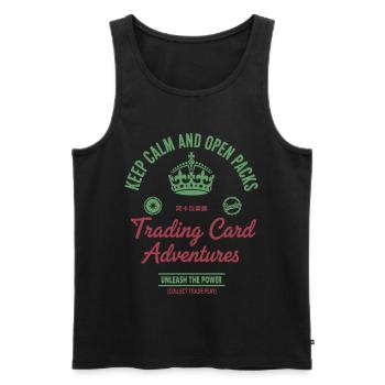 Keep Calm And Open Packs Trading Card Adventures - Men's Premium Organic Tank Top - black - Front - Michal (187cm)
