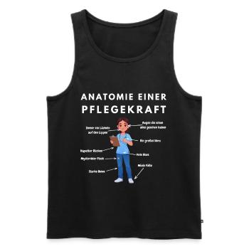 Anatomie Pflegekraft Humor Pflege Design - Männer Premium Bio Tank Top - Schwarz - Vorne - Michal (187cm)
