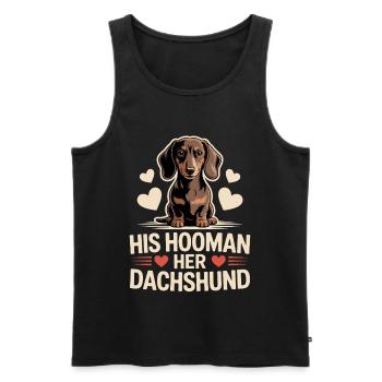 Dachshund Hooman - Men's Premium Organic Tank Top - black - Front - Michal (187cm)
