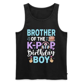 Frère du garçon anniversaire K-Pop - Débardeur bio Premium Homme - noir - Devant - Michal (187cm)