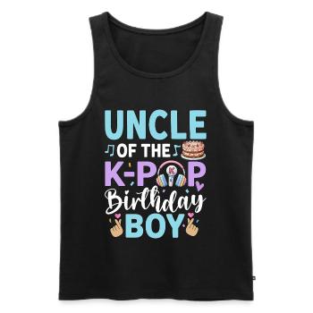 Oncle du garçon anniversaire de la K-Pop - Débardeur bio Premium Homme - noir - Devant - Michal (187cm)
