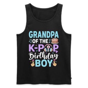Grandpa of The K-Pop Birthday Boy - Men's Premium Organic Tank Top - black - Front - Michal (187cm)
