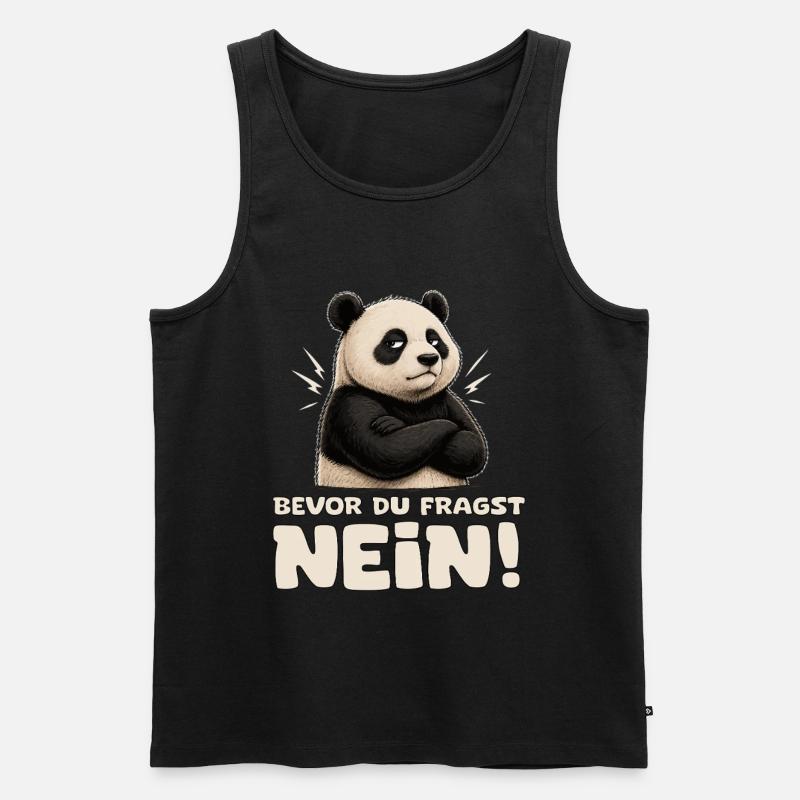 Panda Nein Bevor Du Fragst - Männer Premium Bio Tank Top - Schwarz